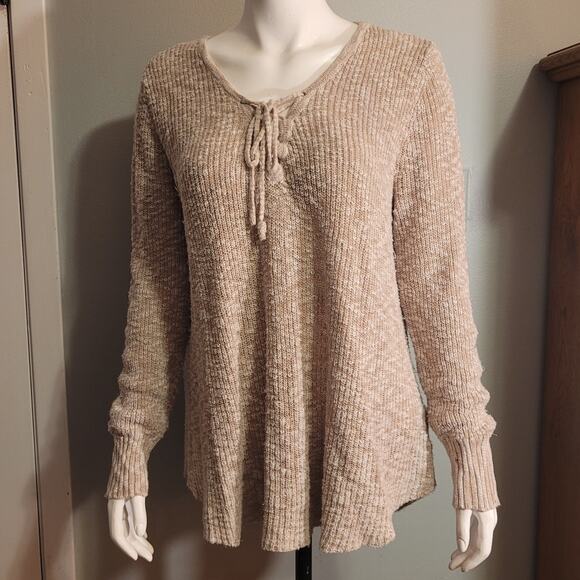 Natural Reflections Oversized Textured Speckled Knit Long Sleeve Sweater Large - Picture 2 of 10